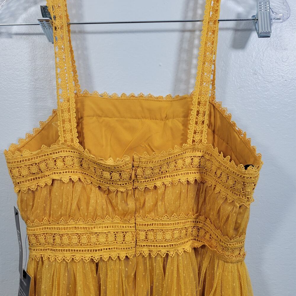 Lulus Forever Love Golden Yellow Swiss Dot Sleeveless Dress Size S 122925-2Clo2 - Picture 6 of 9